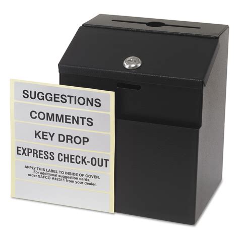 safco locking steel suggestion box|safco suggestion card.